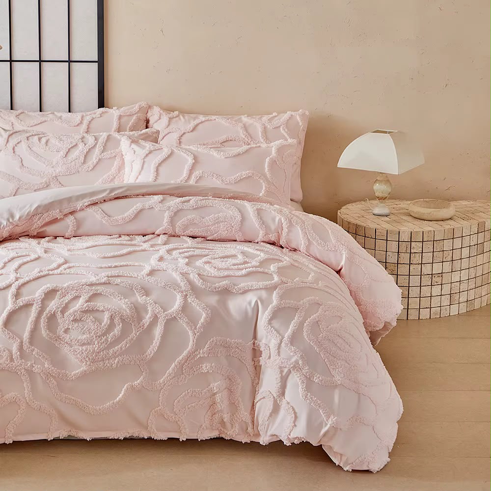 embroidery Rose Pink   220*240cm            229*264cm