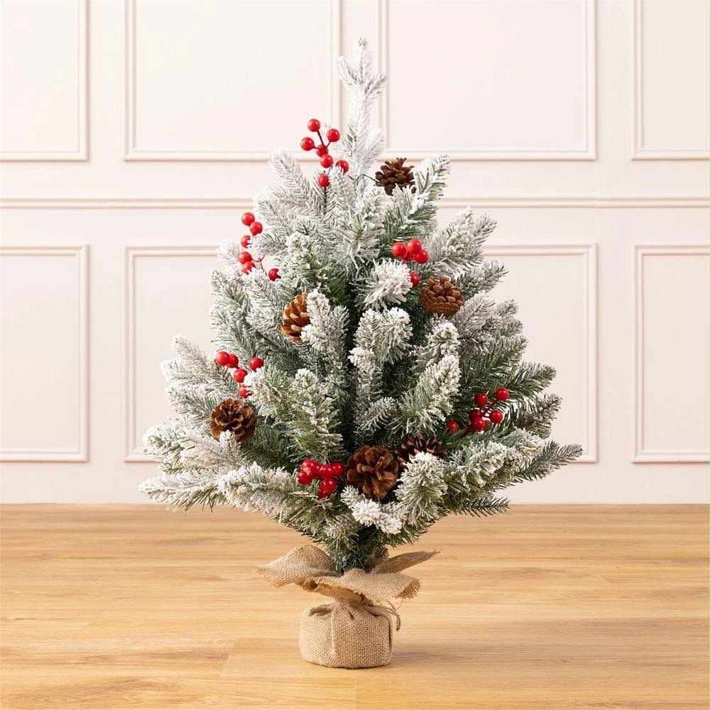 45 cm Snow-Covered Christmas Tree Decoration with decor🎄