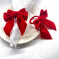 🎀 Luxury Velvet Bow Napkin Rings – Red ❤️