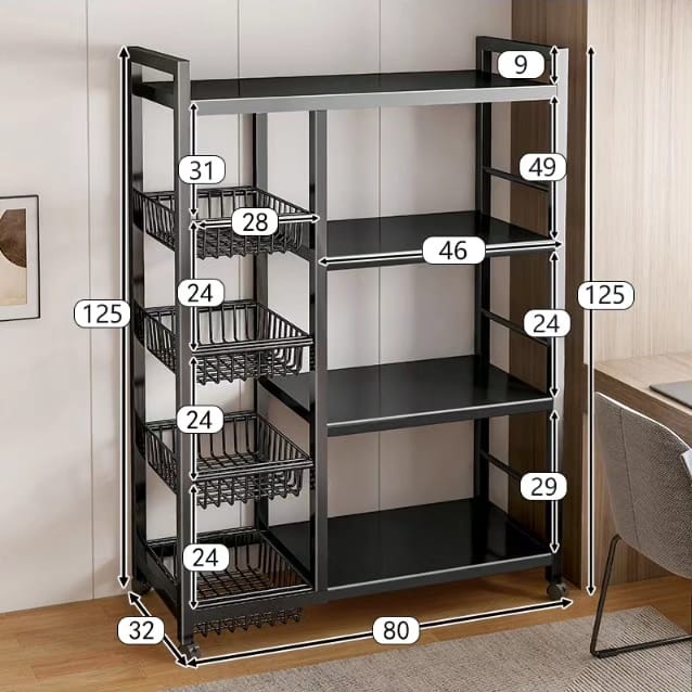 Multifunctional Metallic Kitchen Rack