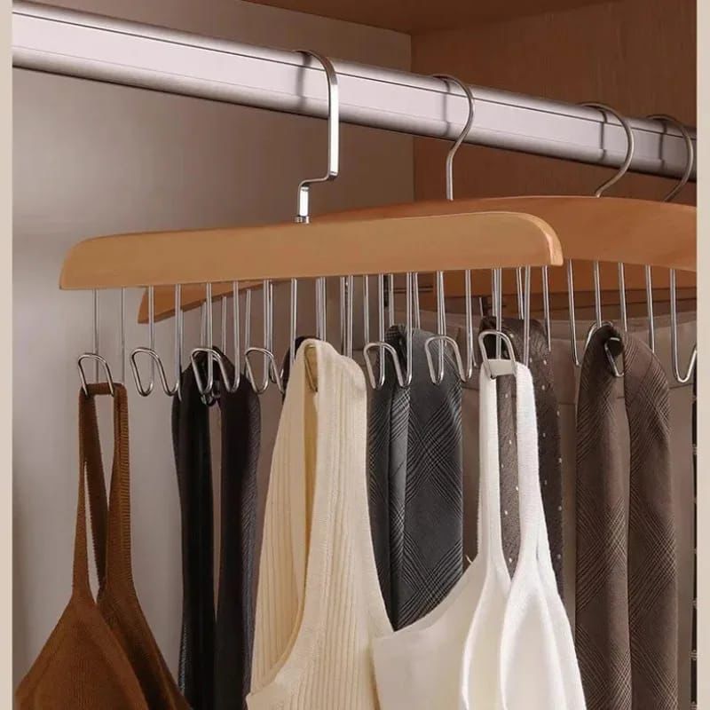 Wooden 8 Hook Hanger