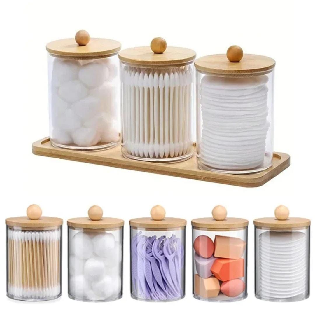 3pcs Set Acrylic Swab Storage Organizer