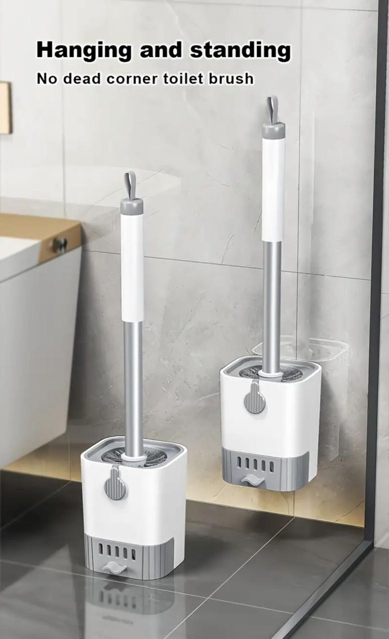 Wall Mounted Long Handle Toilet Cleaning Brush with Holder