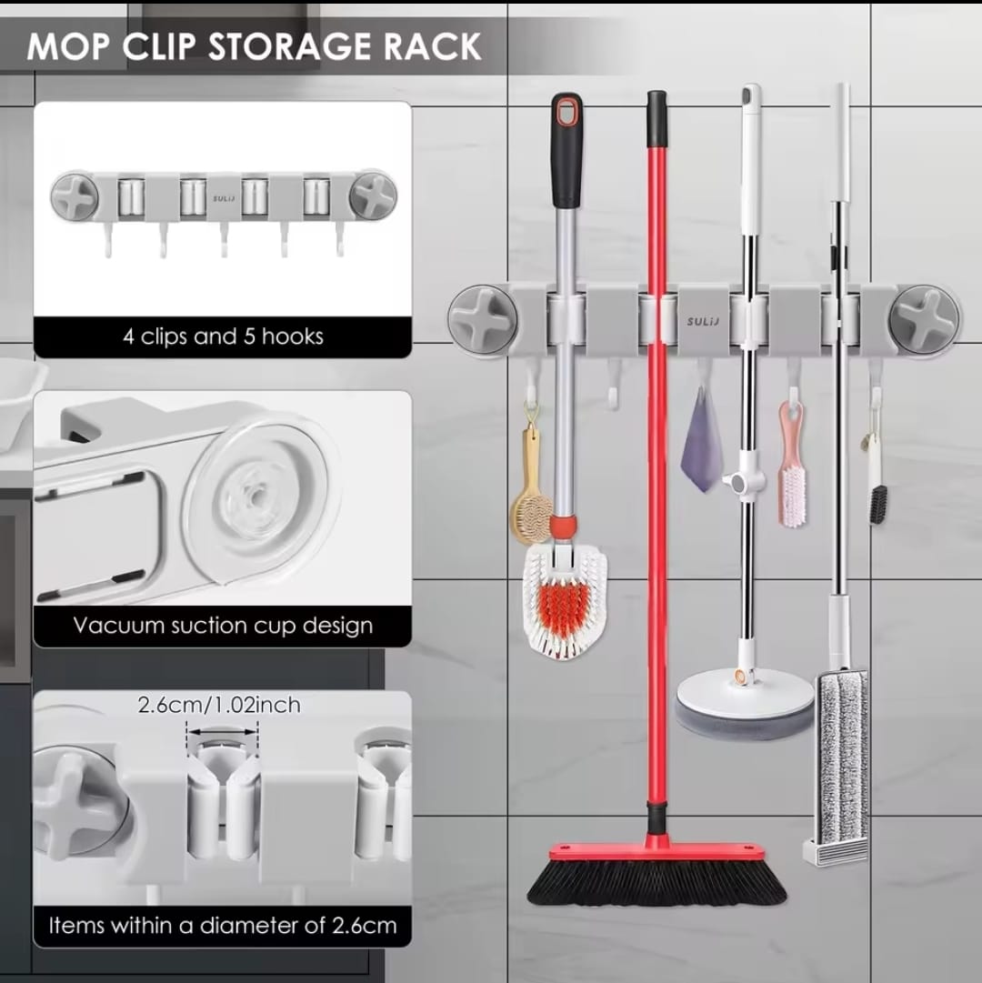 Non Slip Wall Mounted Mop Holder
