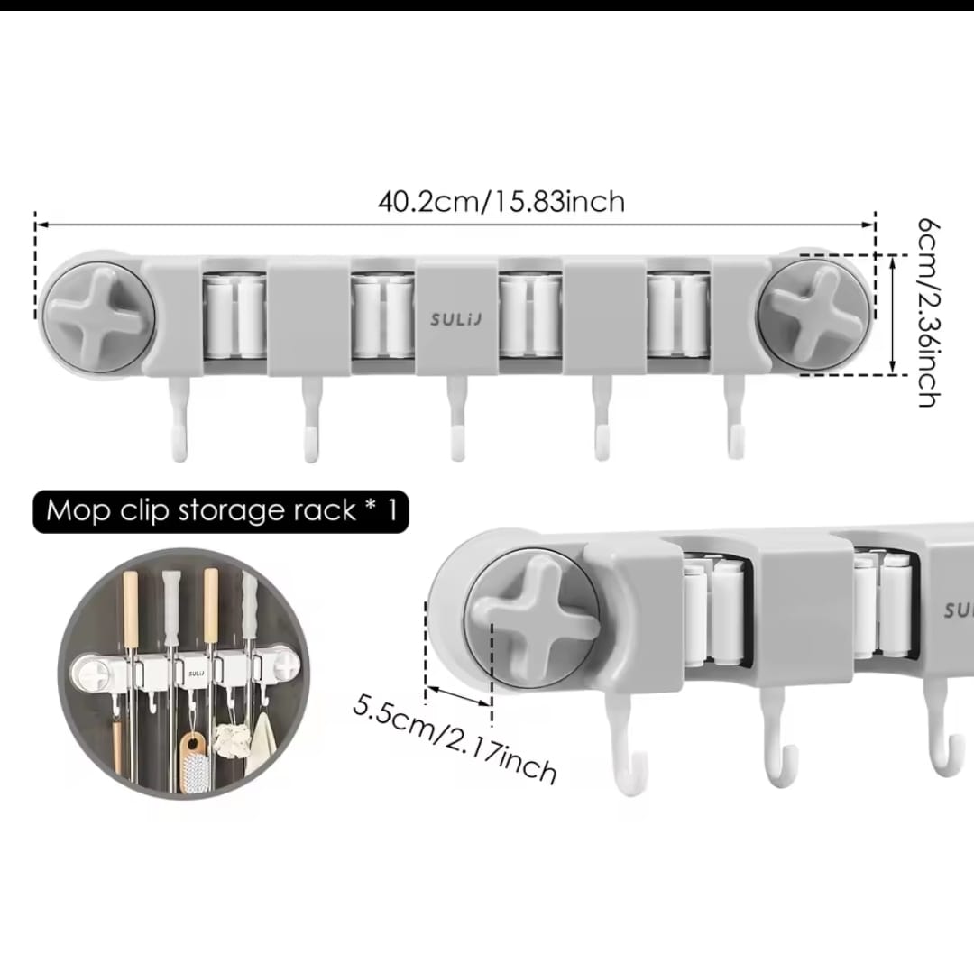 Non Slip Wall Mounted Mop Holder