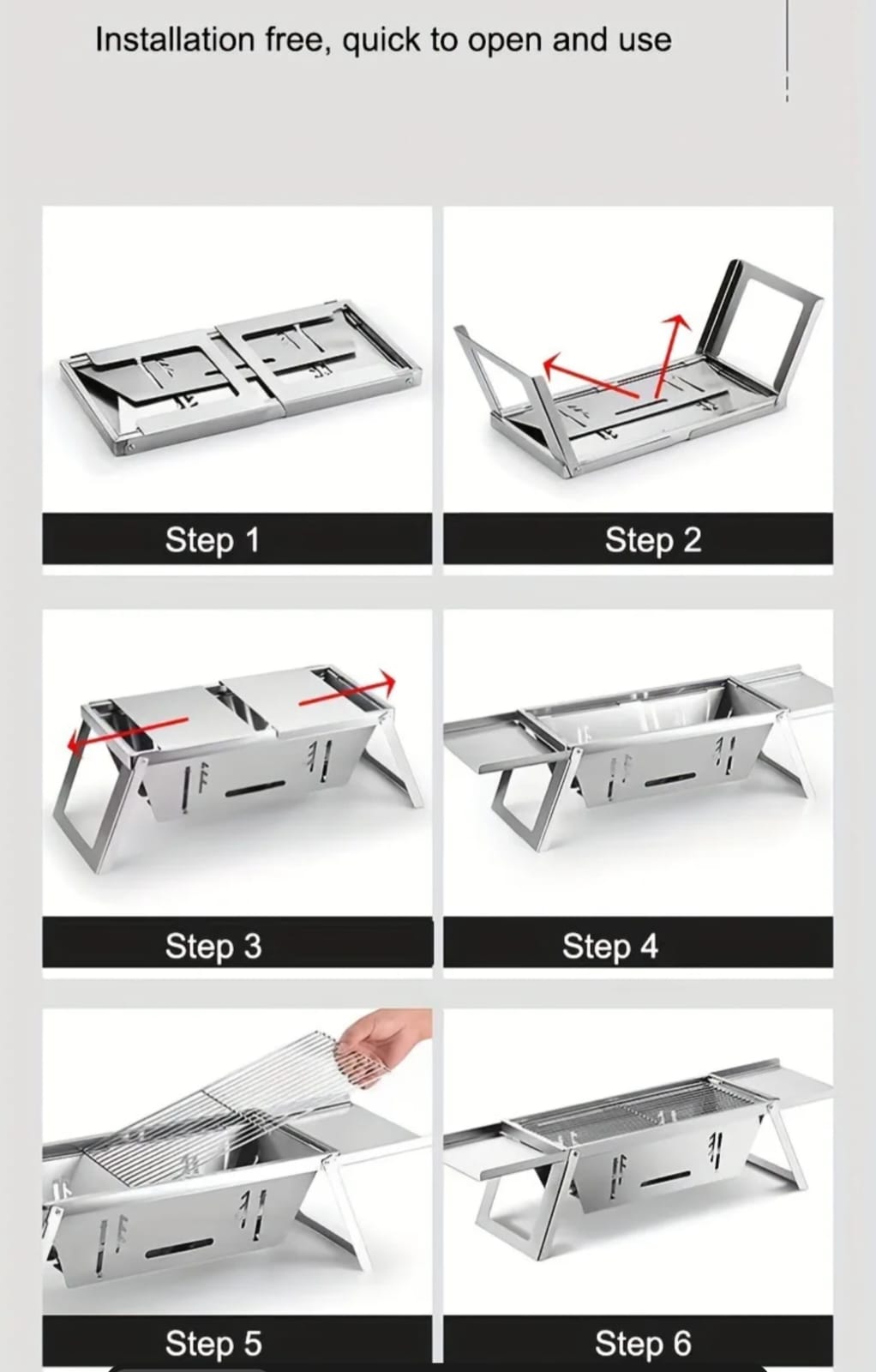 Portable Stainless Steel Barbecue Grill