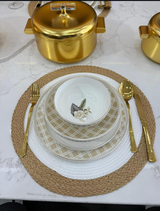 6pcs Round Elegant Braided Table Mats