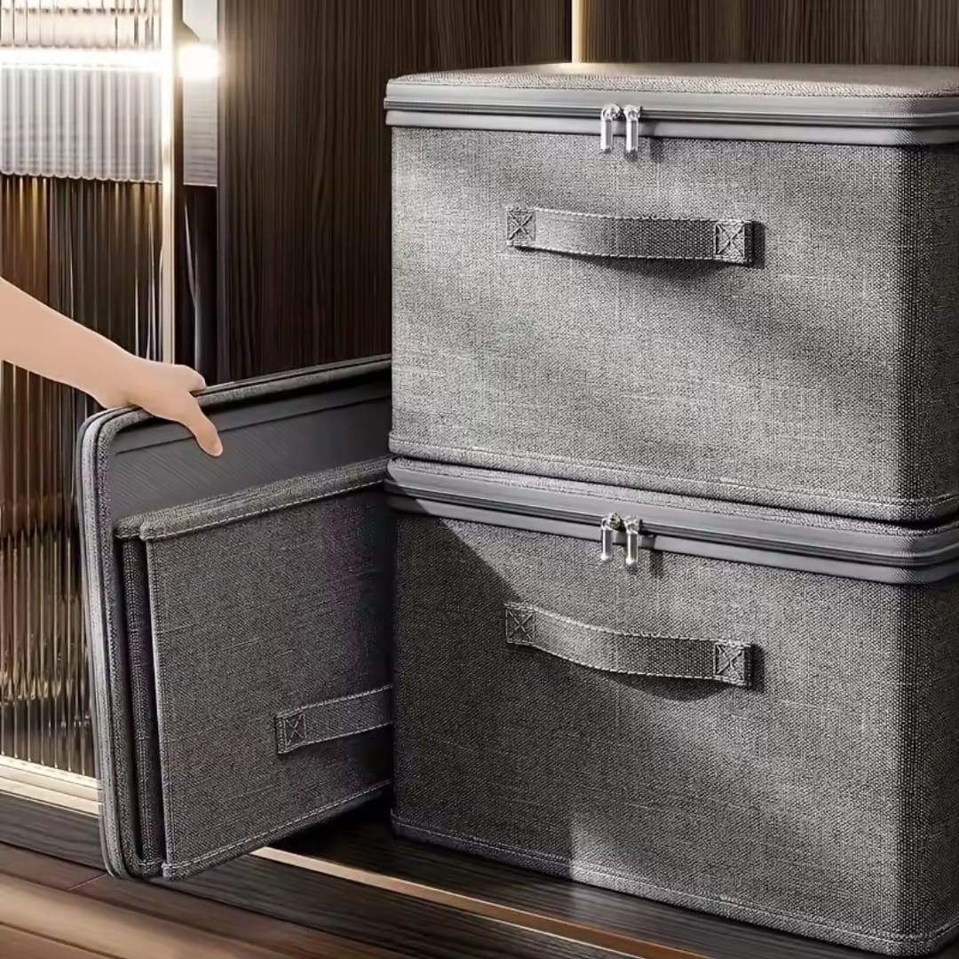Foldable Fabric Storage Box with Lid
