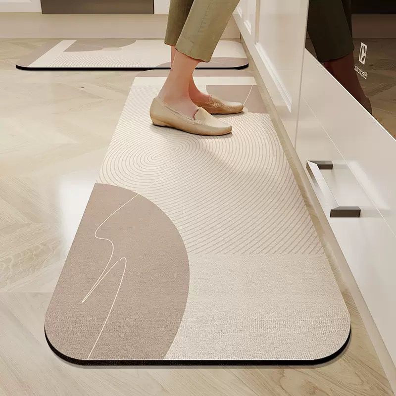 2 Pcs Set Rubber Kitchen Mats