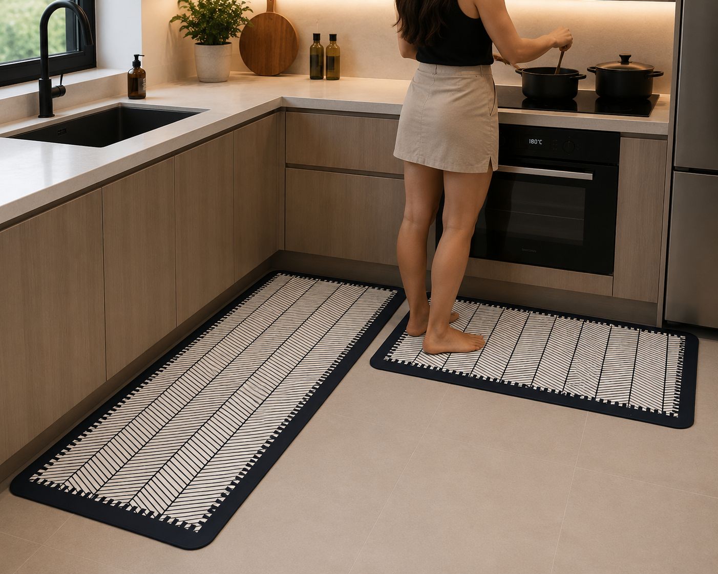 2 Pcs Set Kitchen Mats