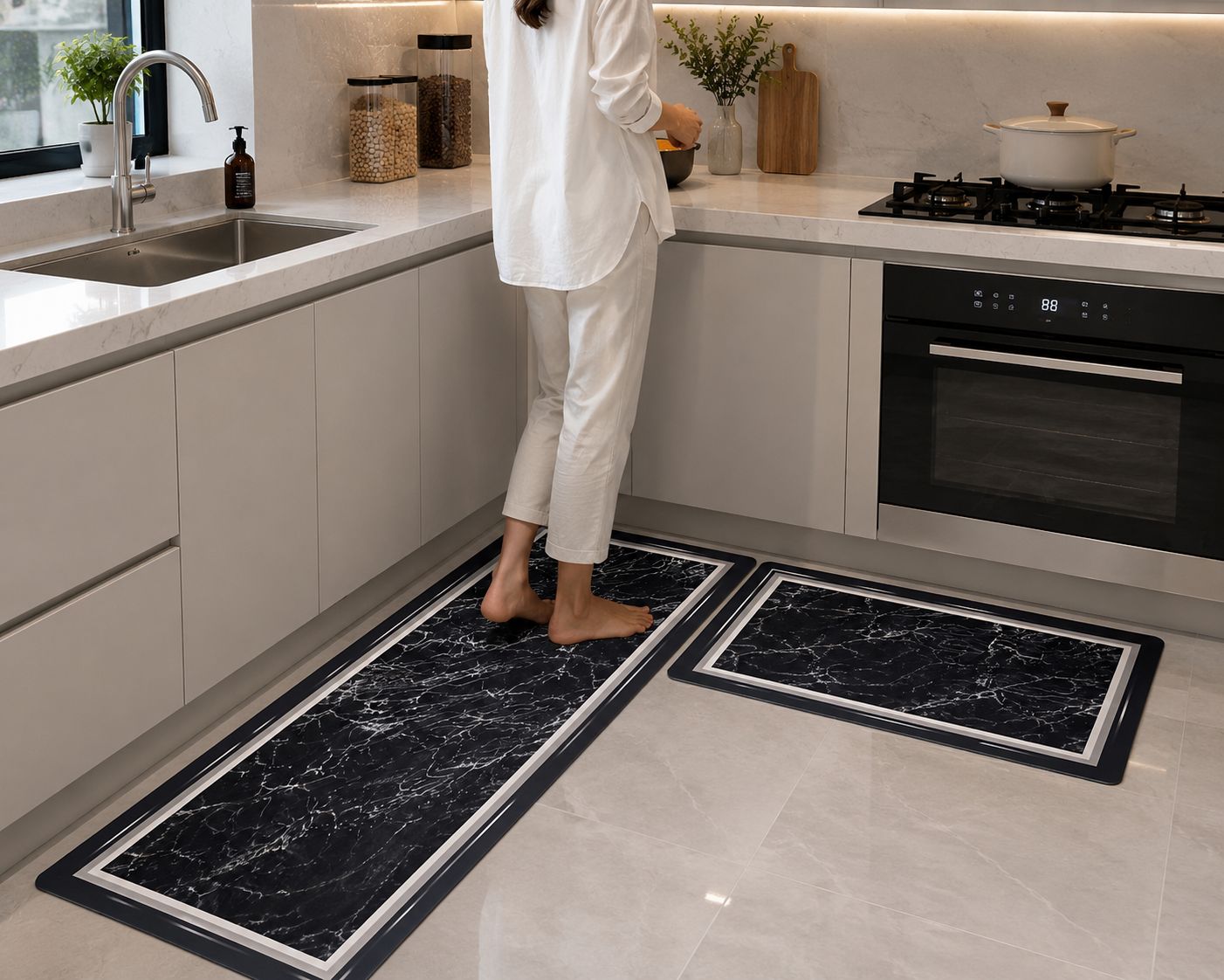 2 Pcs Set Kitchen Mats