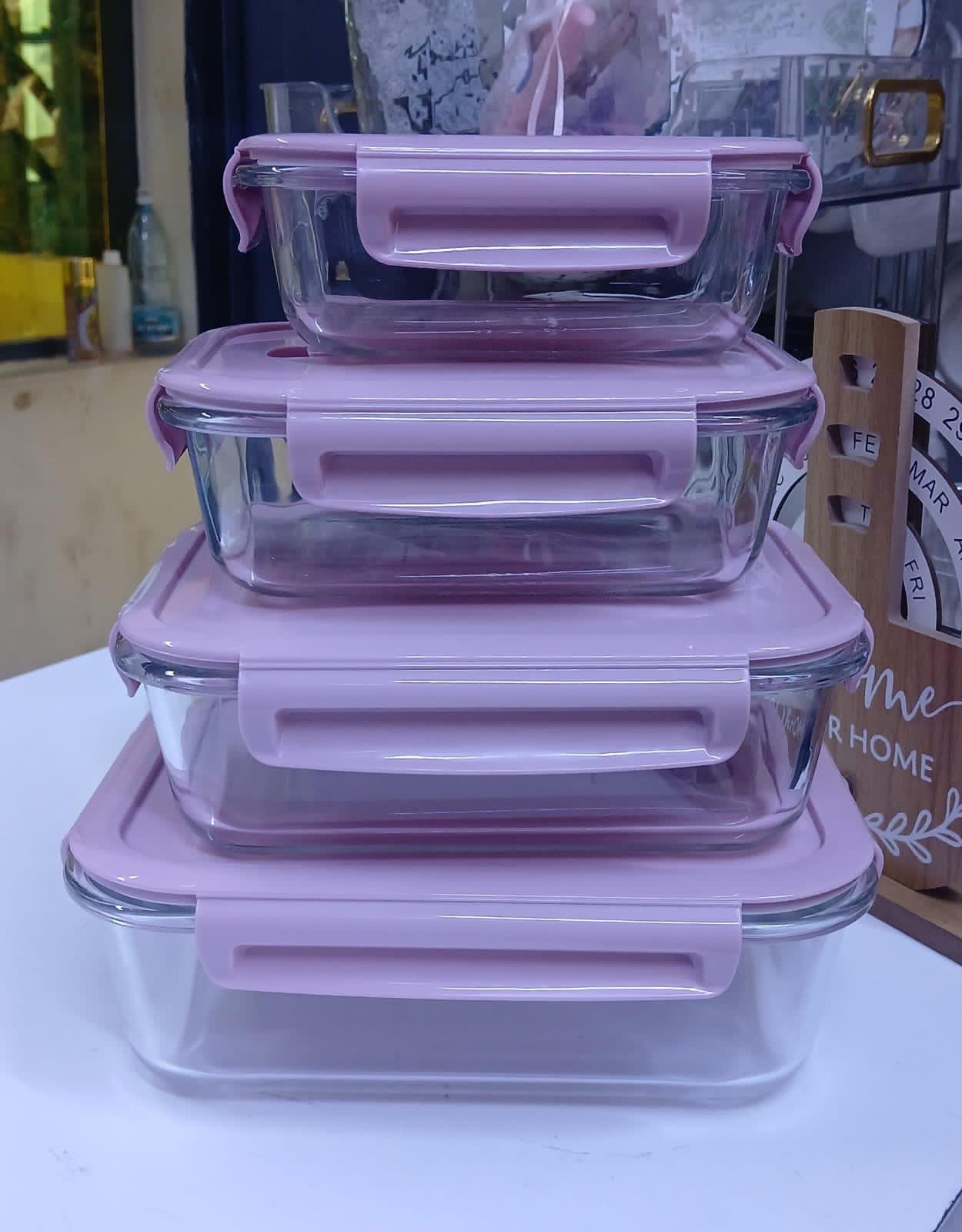 4 Pcs Glass Food Container Set