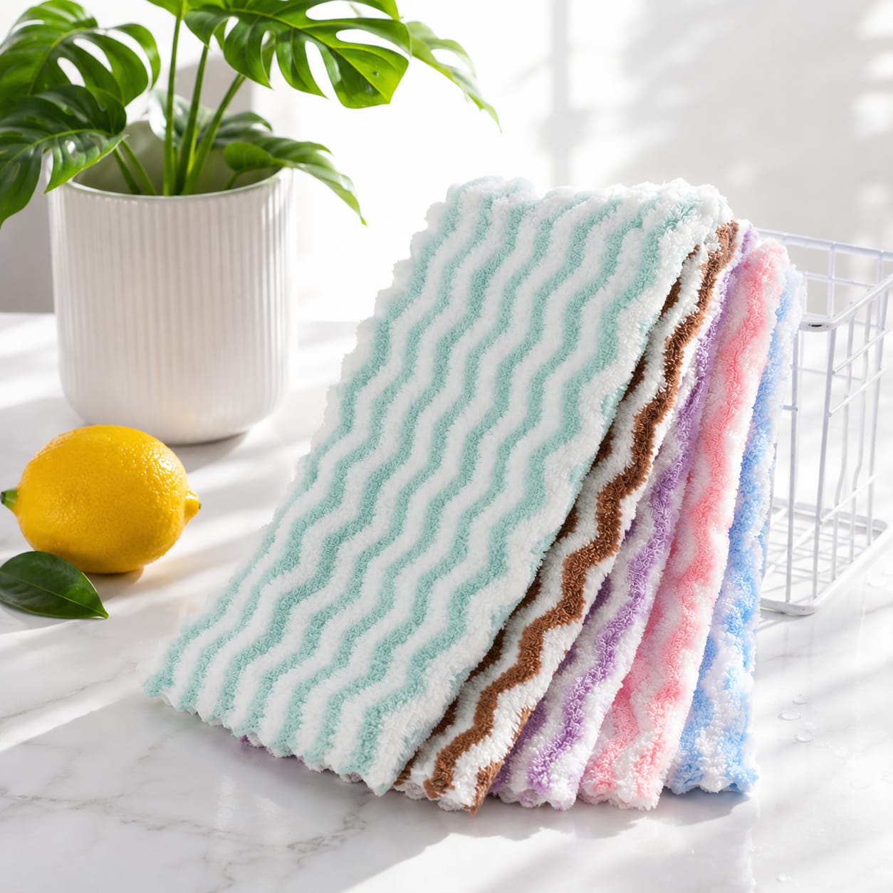 5pcs Microfiber Kitchen Towels