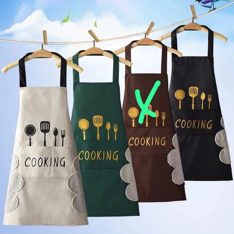 Kitchen Apron with Hand Wipe Pockets