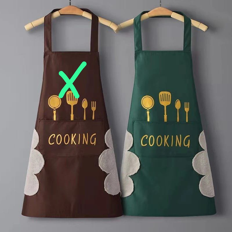 Kitchen Apron with Hand Wipe Pockets