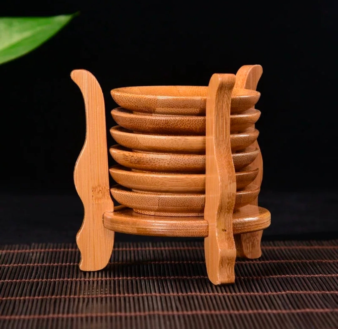 6pcs Creative Bamboo Coasters