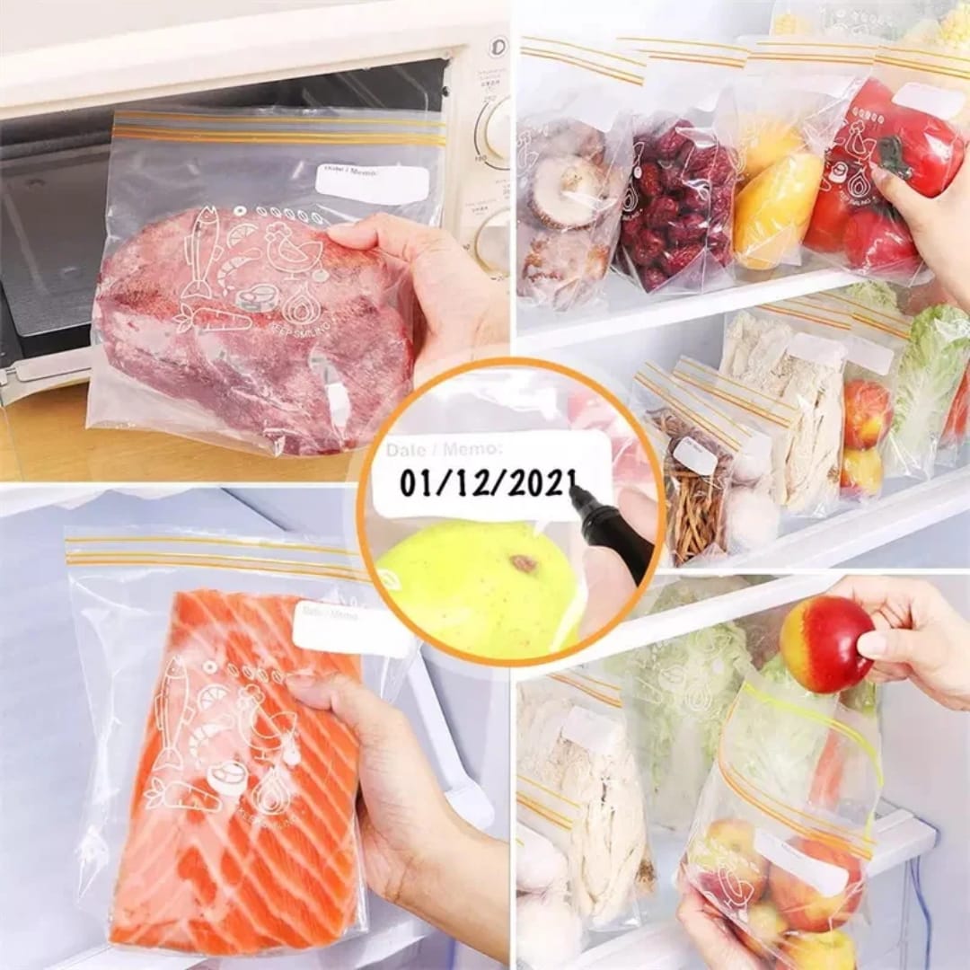 15pcs Plastic Ziplock Bags Leakproof Freezer