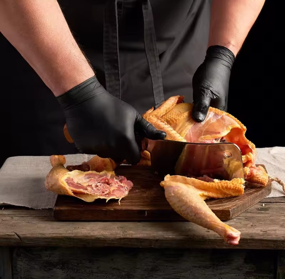100 pcs Food grade disposable black kitchen gloves