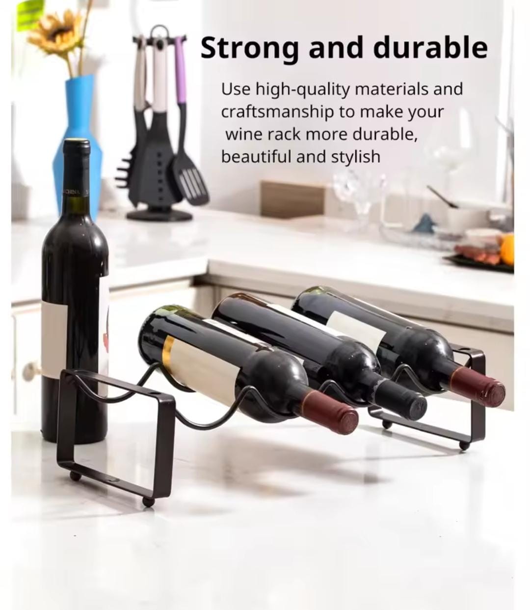 4slot Metallic carbon wine holder