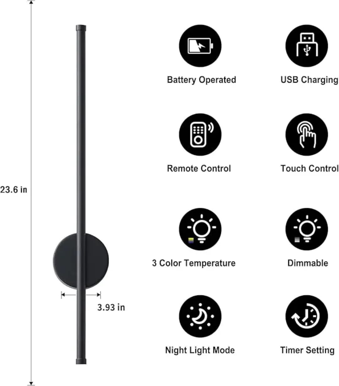 Modern Wireless LED Wall Sconce