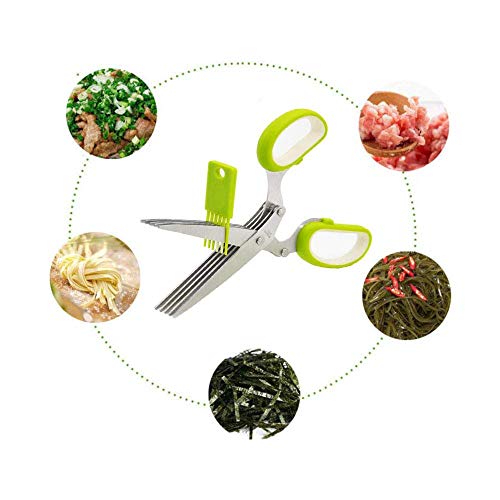 5 blade herbs scissors