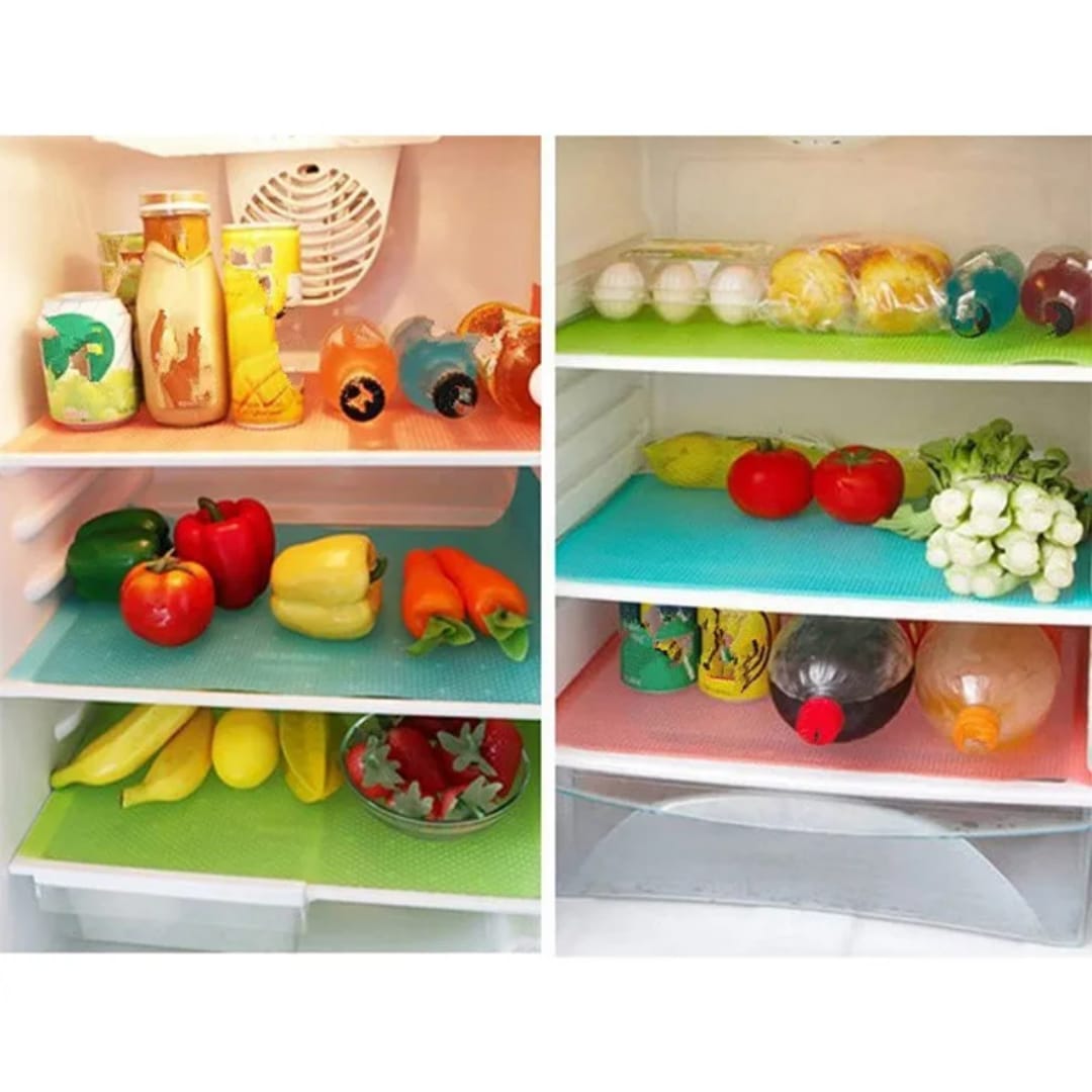 4PCS EVA Waterproof Refrigerator Liner Mat