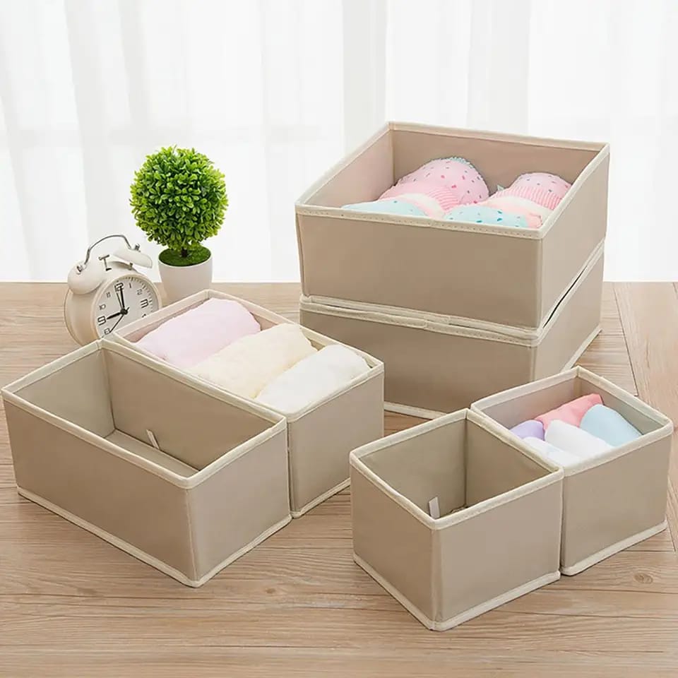 6pcs/1set Underwear Storage Box