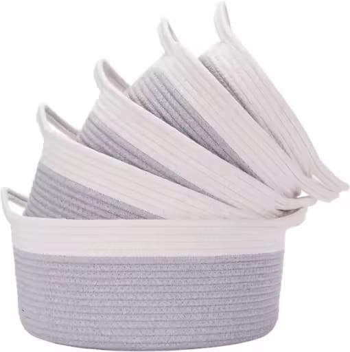 5pc Cotton rope basket