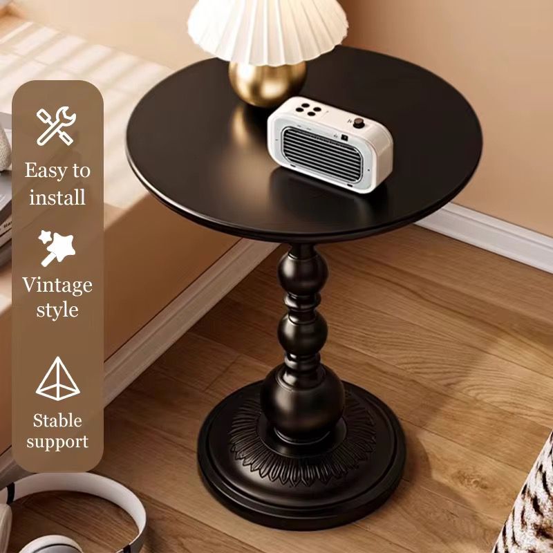Retro Iron Pedestal Side Table