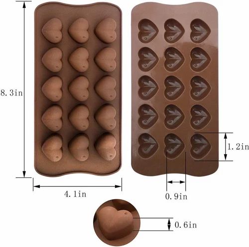 15 slot chocolate, candy, ice cream or ice cubes silicone moulds