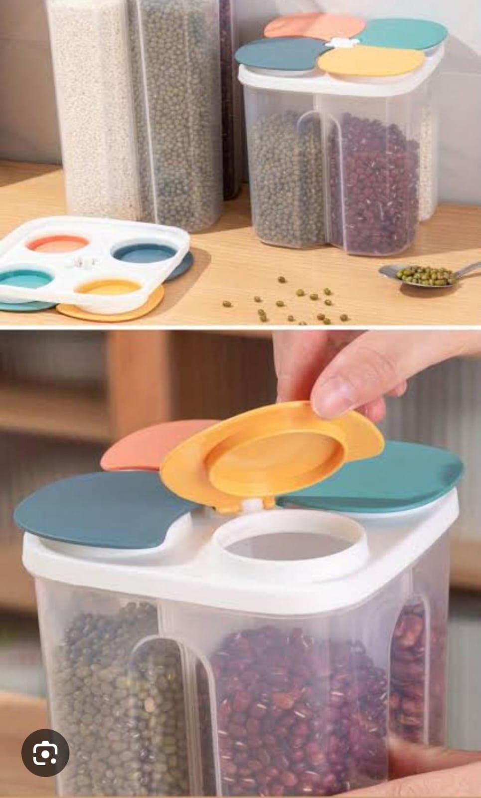 1pc of 4 partition cereal container