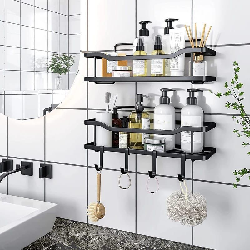 Shower Caddy Shelves – 2 Pcs, Bathroom & Kitchen Organizer