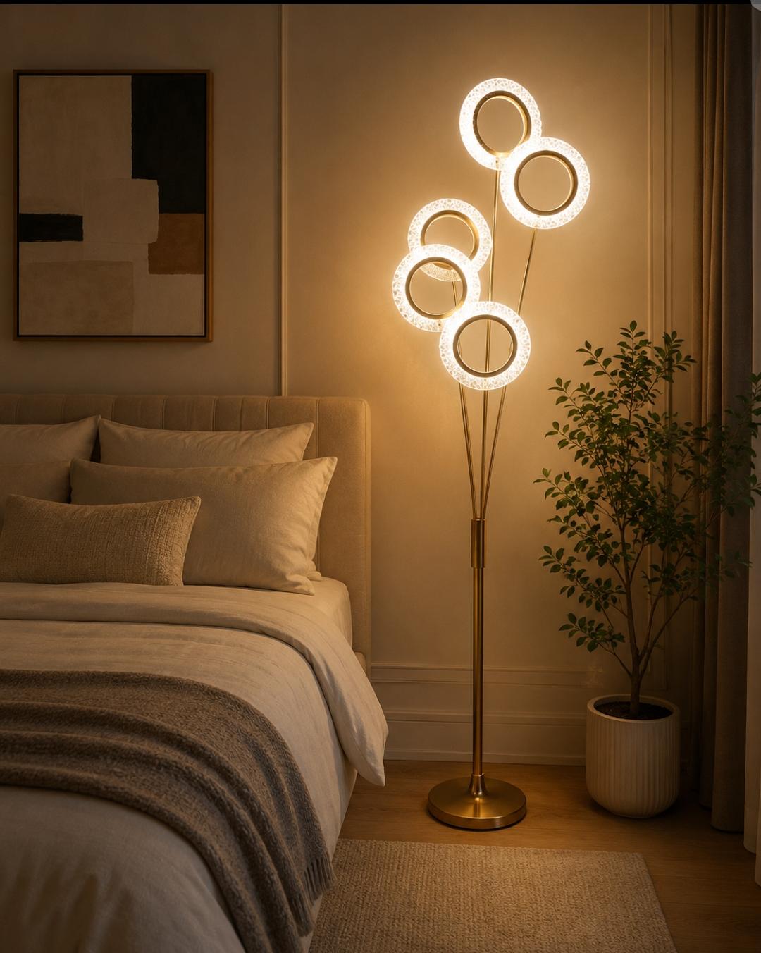 Simple Modern Celestial Rings 5-Head Floor Lamp