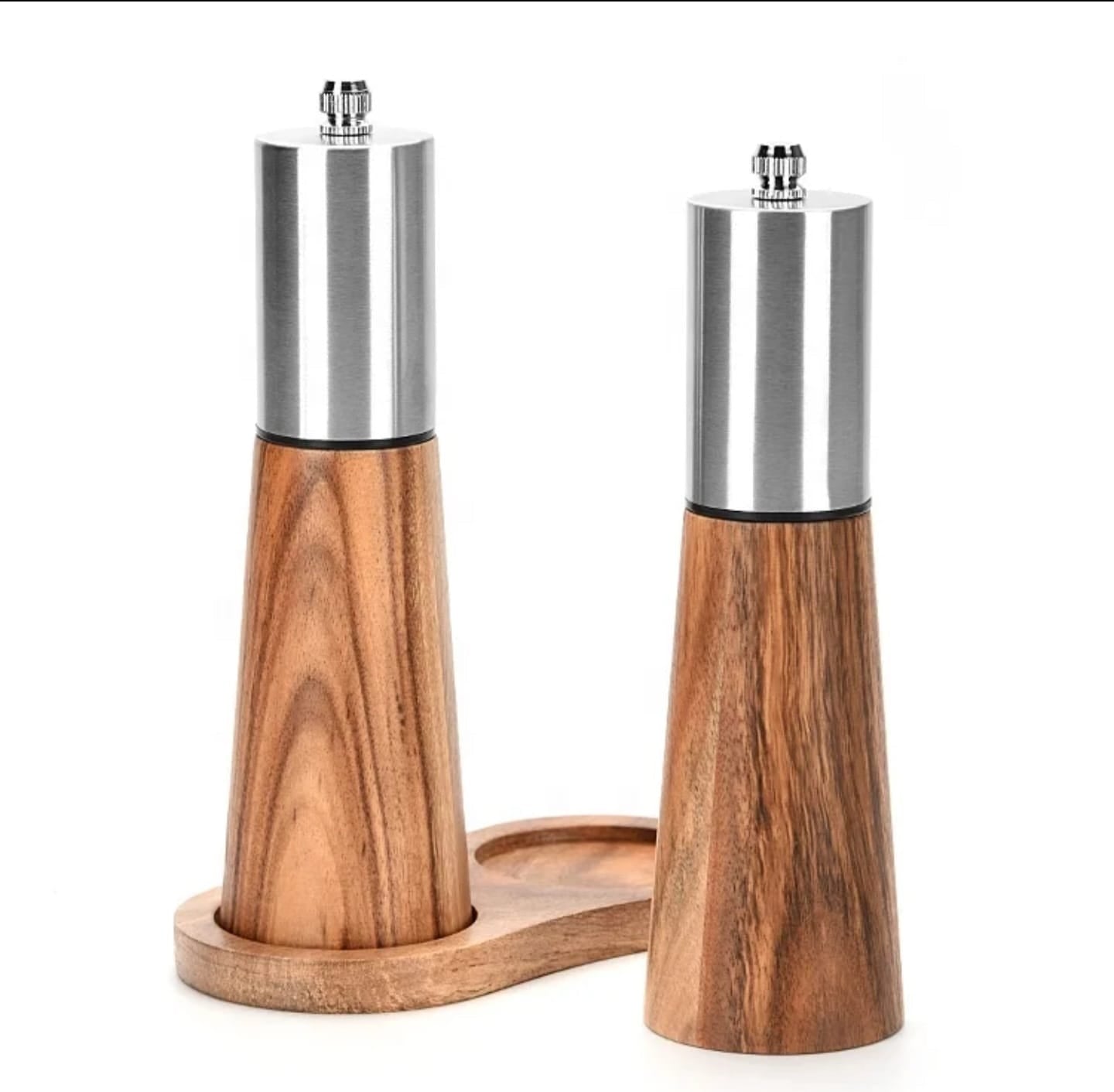 Set 2pcs shakers + 1 wooden Tray