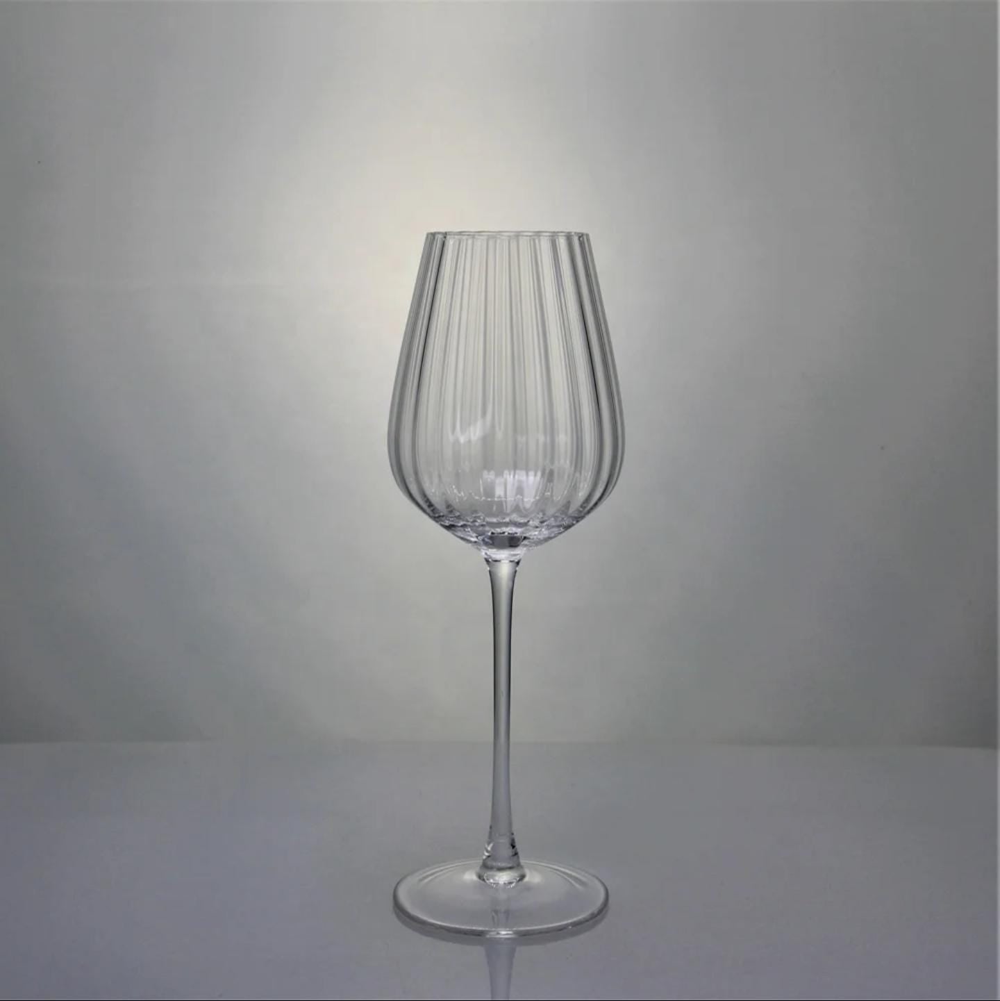 6pc High quality ribbed wine glasses