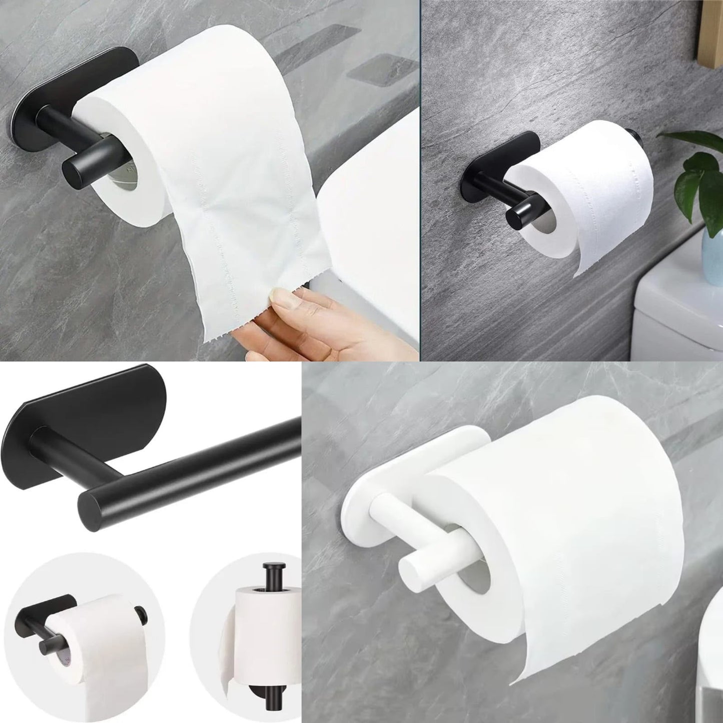 SELF ADHESIVE TOILET PAPER ROLL HOLDER