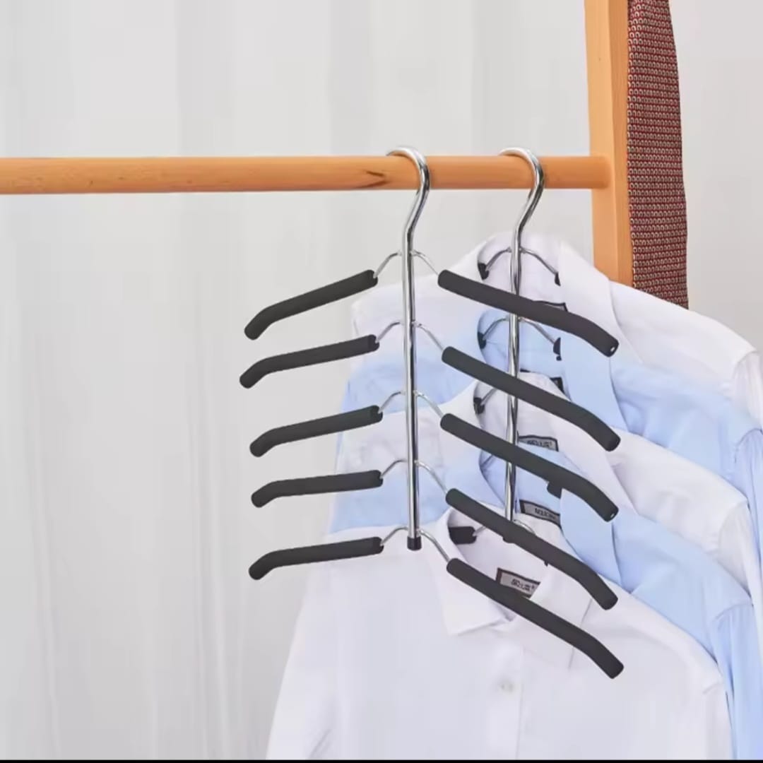 Multilayer space saving 5layer hanger