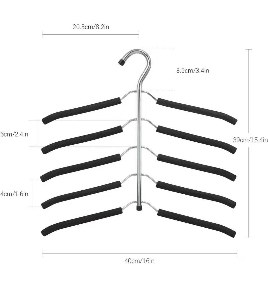 Multilayer space saving 5layer hanger