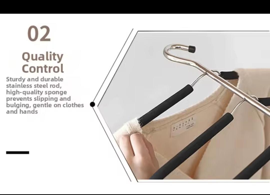 Multilayer space saving 5layer hanger
