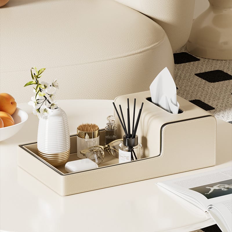 Leather tissue box, living room high-end light luxury desktop