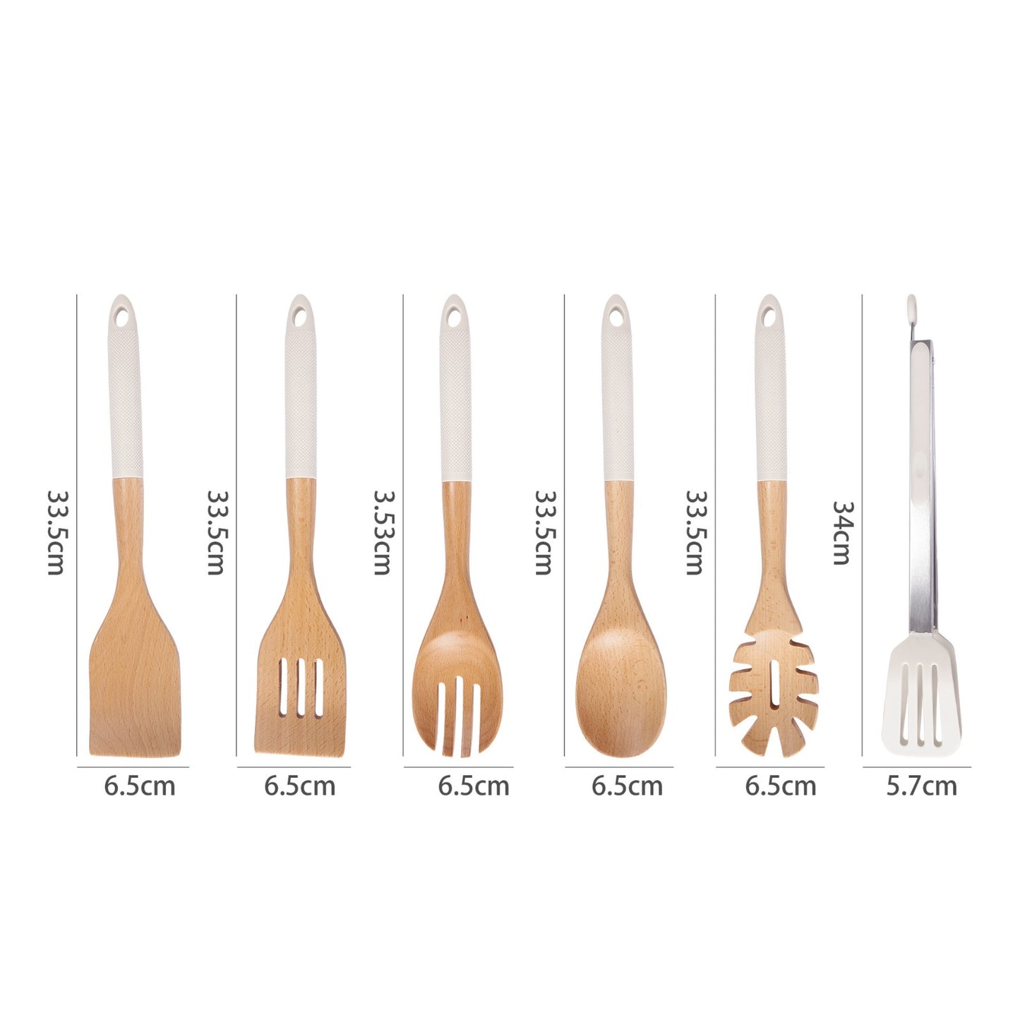 6pcs  premium bamboo spoon set with stand