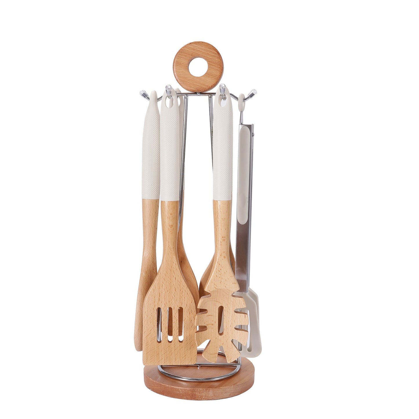 6pcs  premium bamboo spoon set with stand