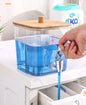 Acrylic Laundry Detergent Dispenser with Bamboo Lid & Tap