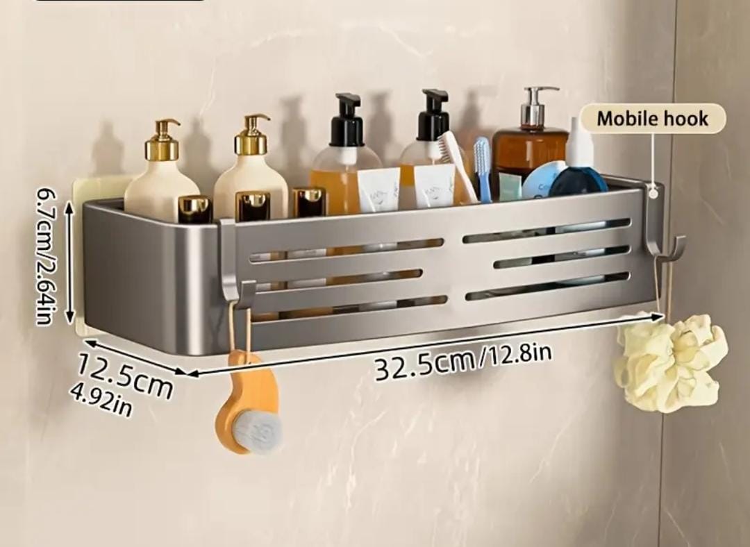 2pcs Aluminium wall mounted Bathroom Shelf