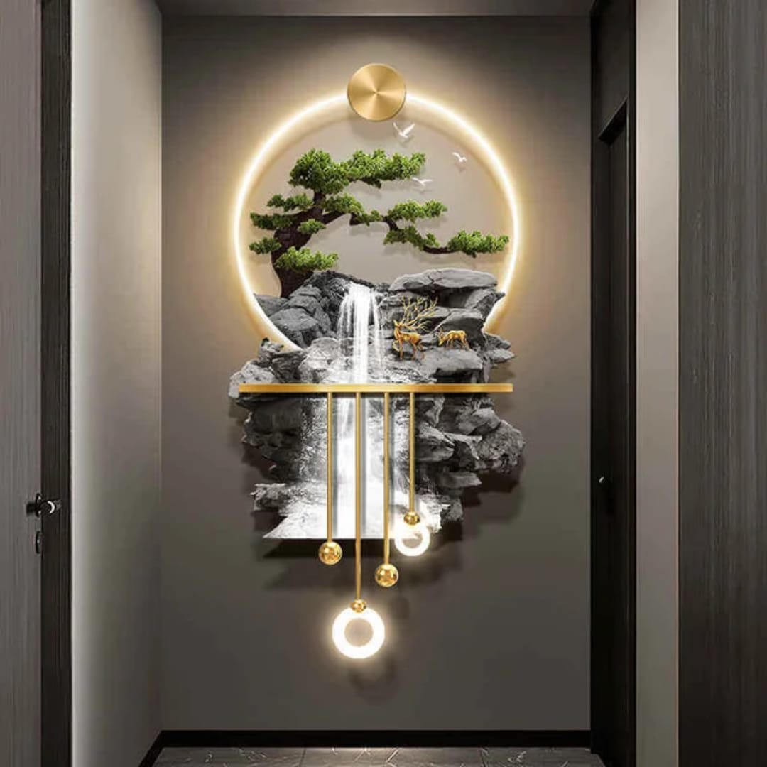 Luxury 3D Waterfall Wall Art featuring