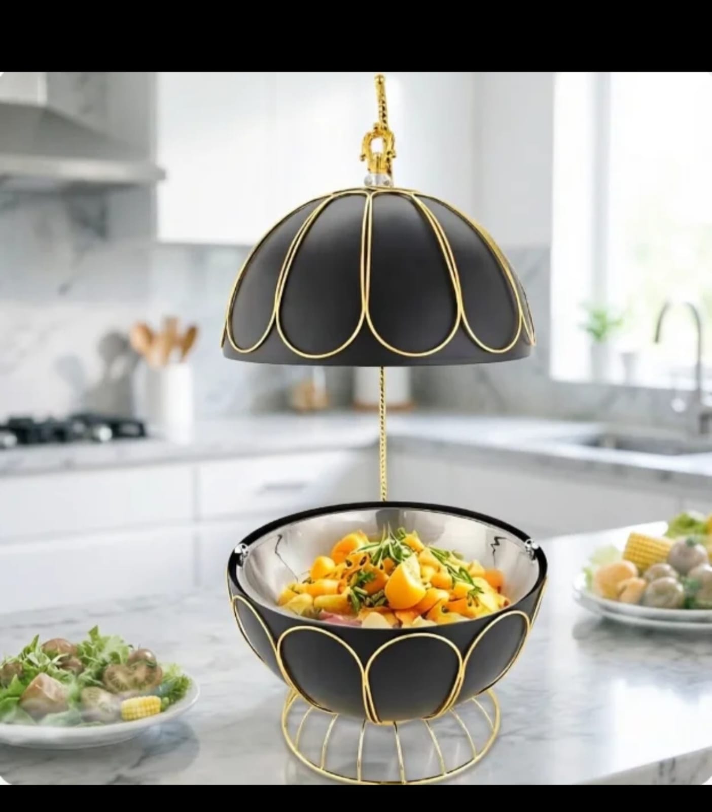 8ltr Egg Shaped Round Chaffing Dish Hanging Buffet Food warmer.