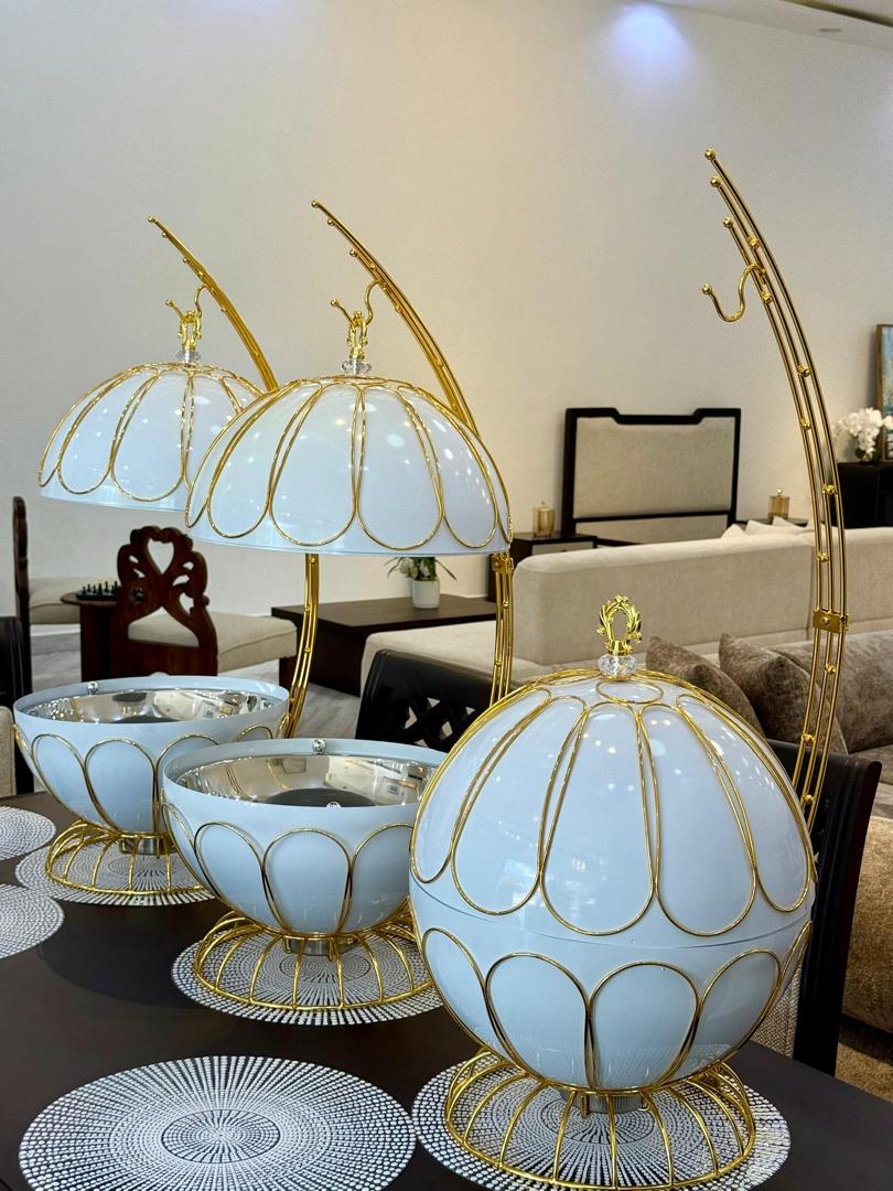 8ltr Egg Shaped Round Chaffing Dish Hanging Buffet Food warmer.