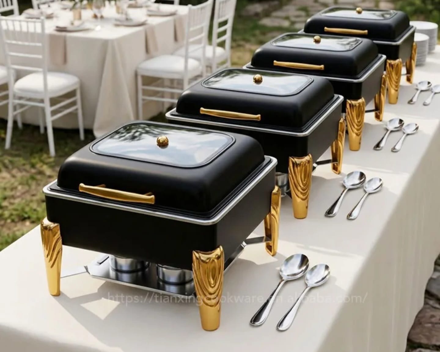6.0L Square Hydraulic Stainless steel Chaffing Dish Buffet