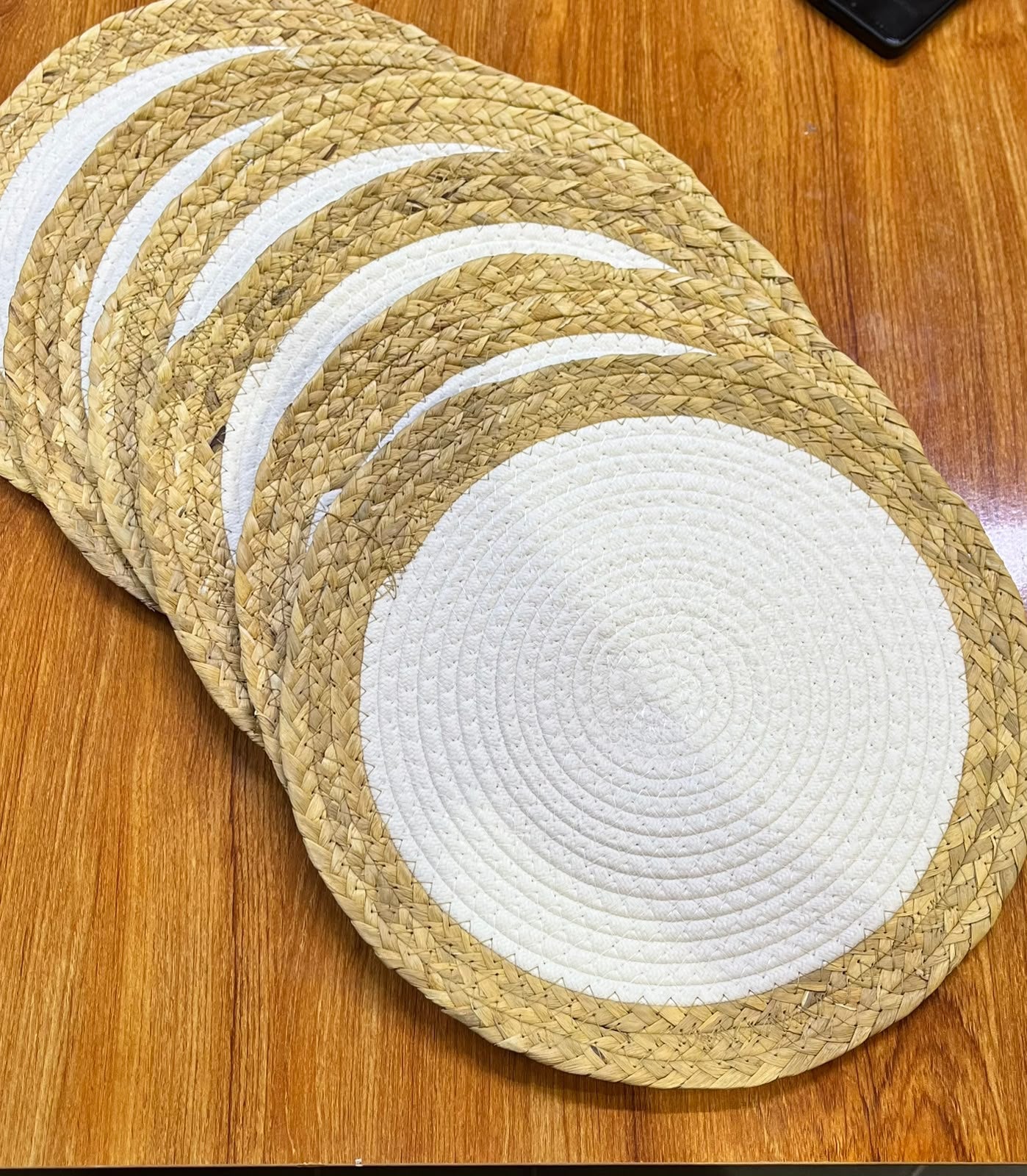 6 pcs Cotton rope woven straw mats