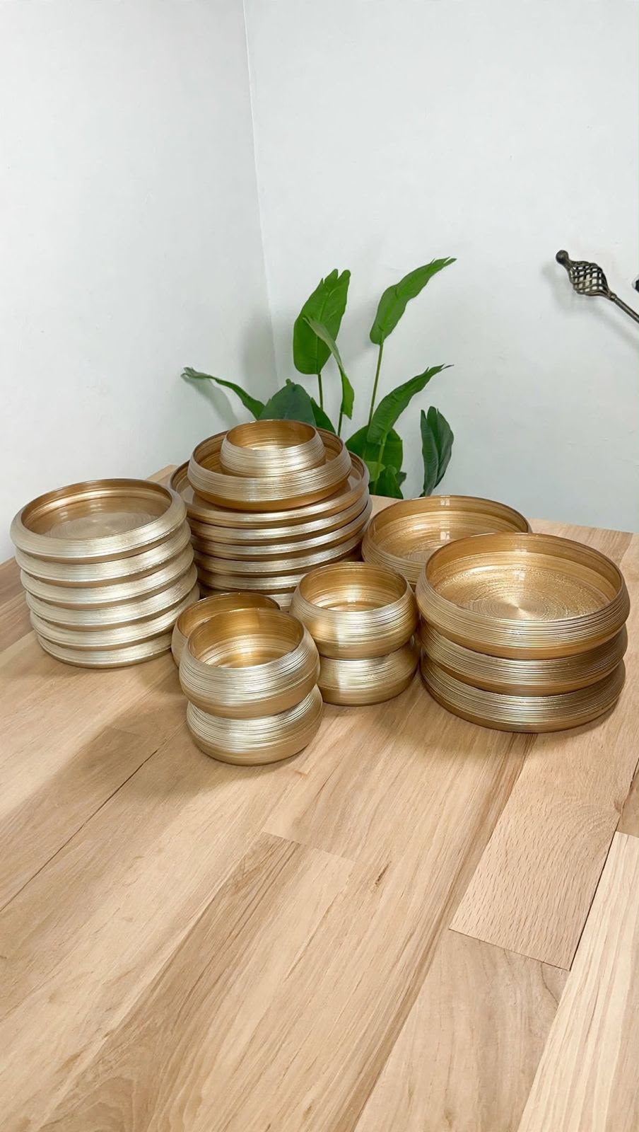 LUXURY GOLD/BROWN 24PC DINNER SET